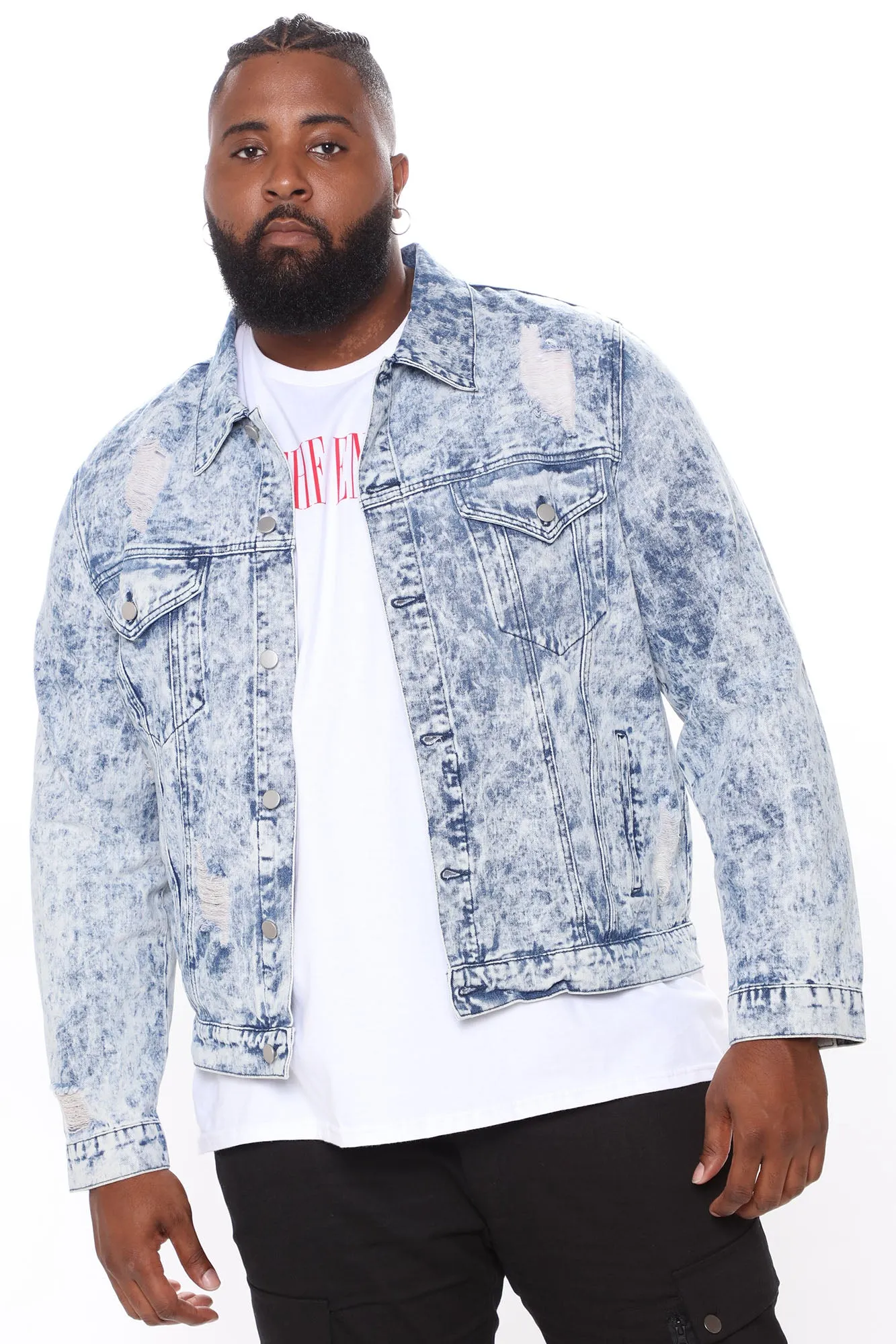 Acid Wash Denim Trucker - Acid Wash