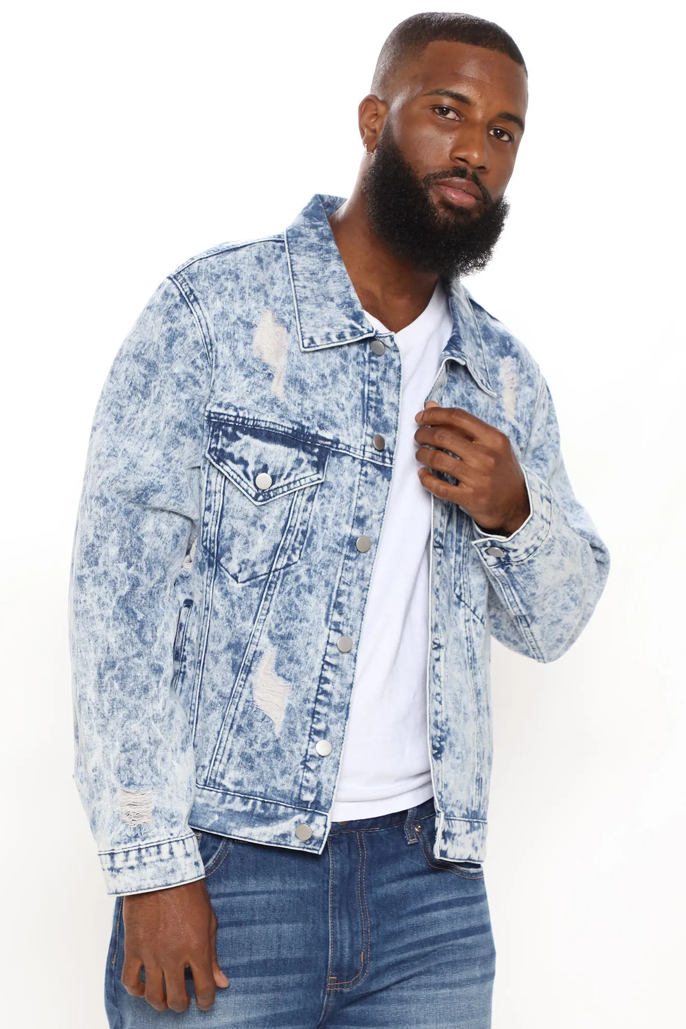 Acid Wash Denim Trucker - Acid Wash