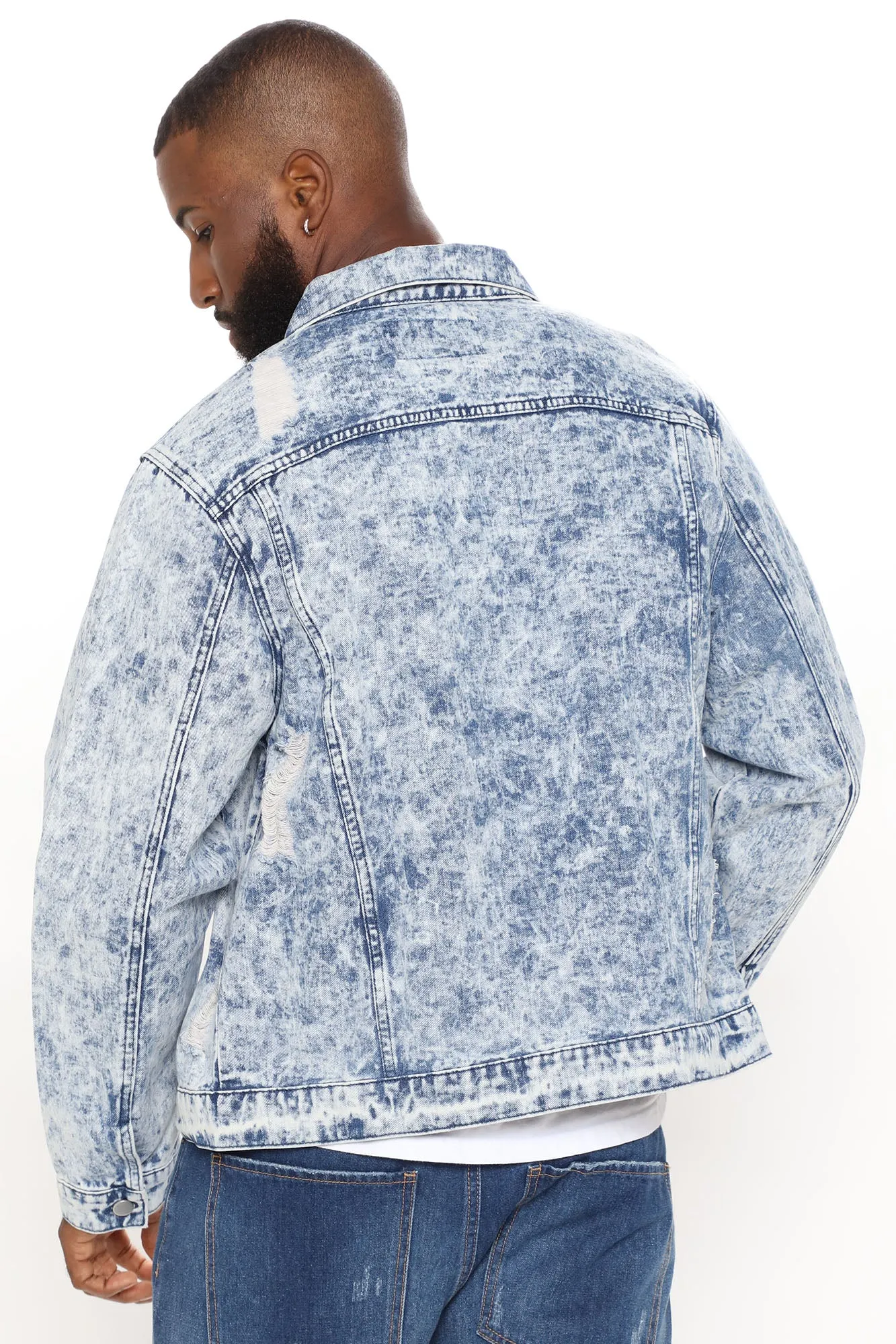 Acid Wash Denim Trucker - Acid Wash