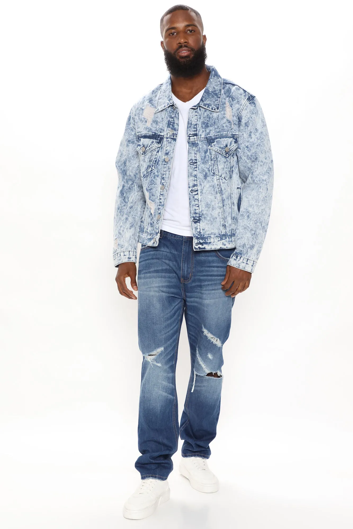 Acid Wash Denim Trucker - Acid Wash