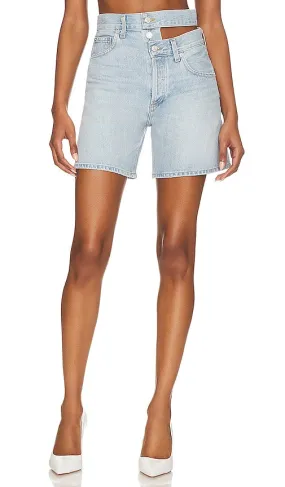 AGOLDE Broken Waistband Short in Denim-Light