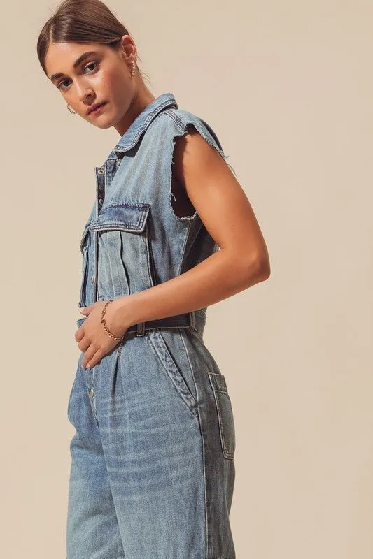 Cargo Cutie Denim Jumpsuit