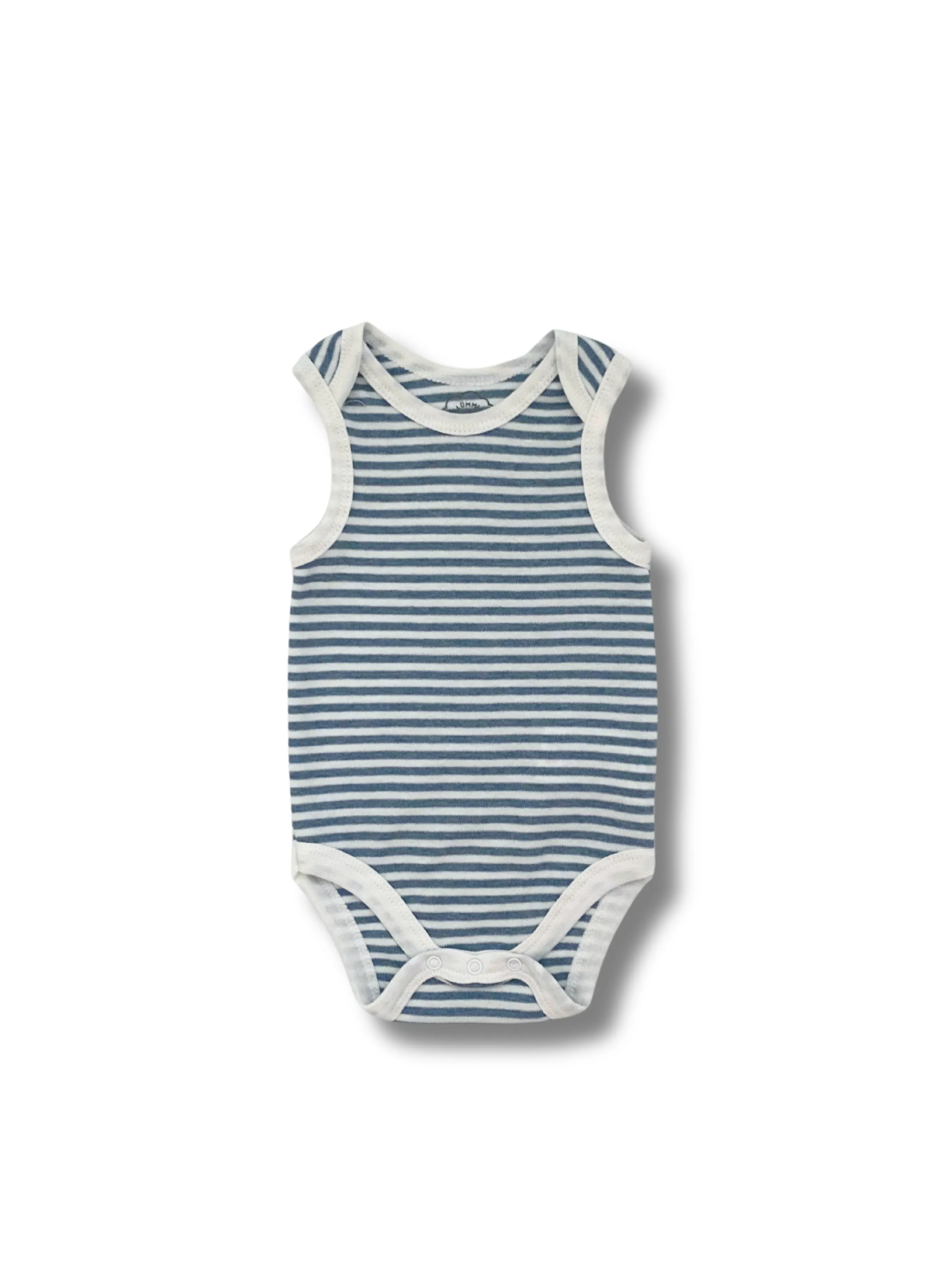 Comfy Baby Singlet Bodysuit - Blue Stripes