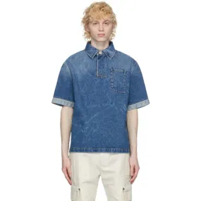 Fendi Blue Denim Light Wash Polo