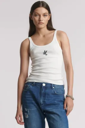 FINE RIBBED SINGLET - WHITE