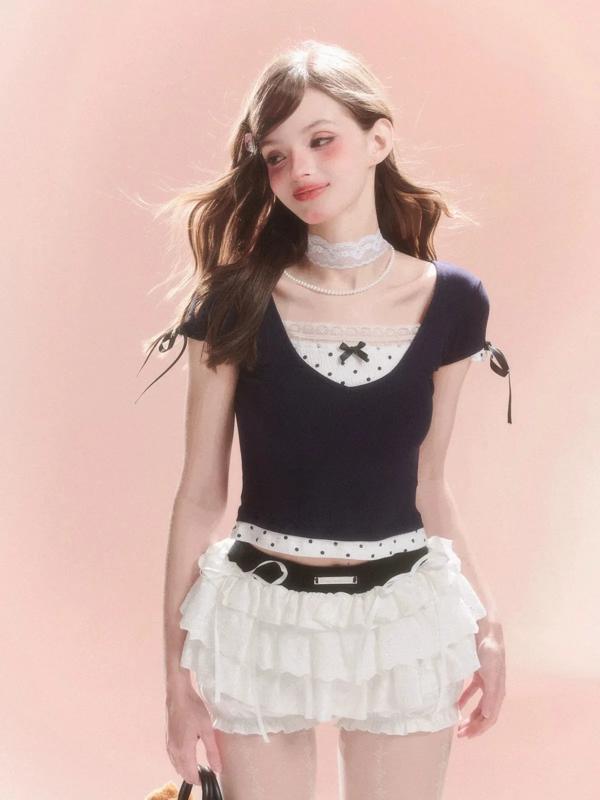 French Bow Tops Short Dot