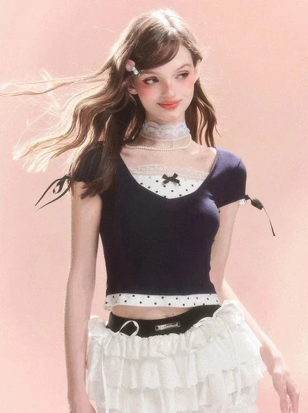 French Bow Tops Short Dot
