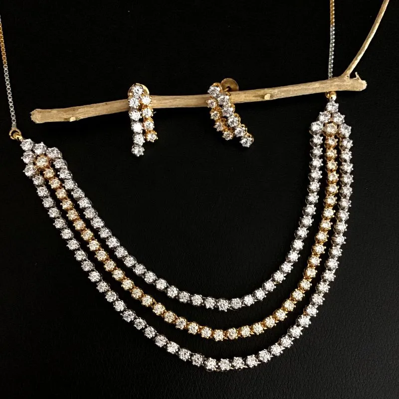Gold Zircon/AD Necklace Set 8996-3199