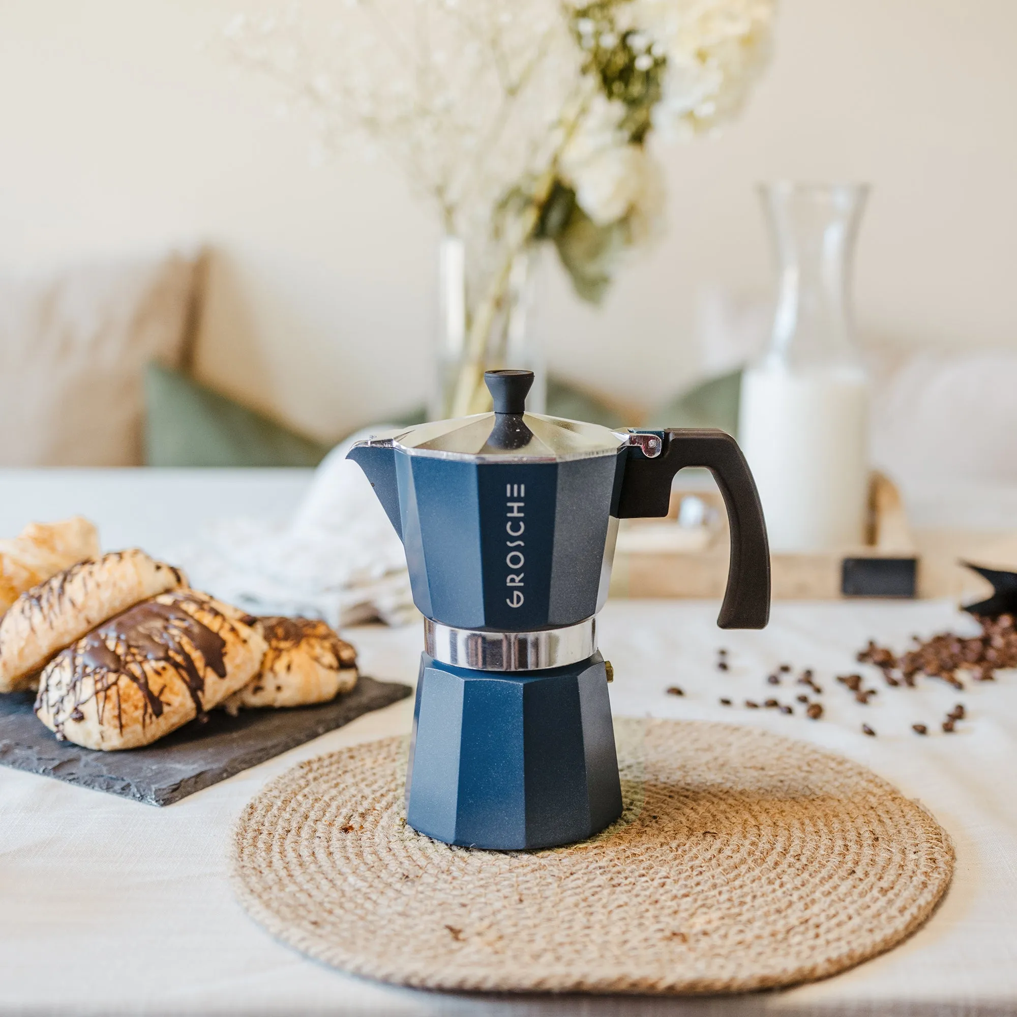 GROSCHE MILANO Stovetop Espresso Maker - Blue, Available in multiple sizes - Pack of 4