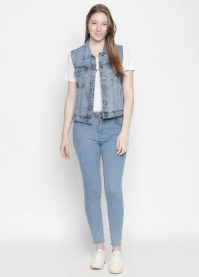Hamburg Light Blue Denim Vest Jacket