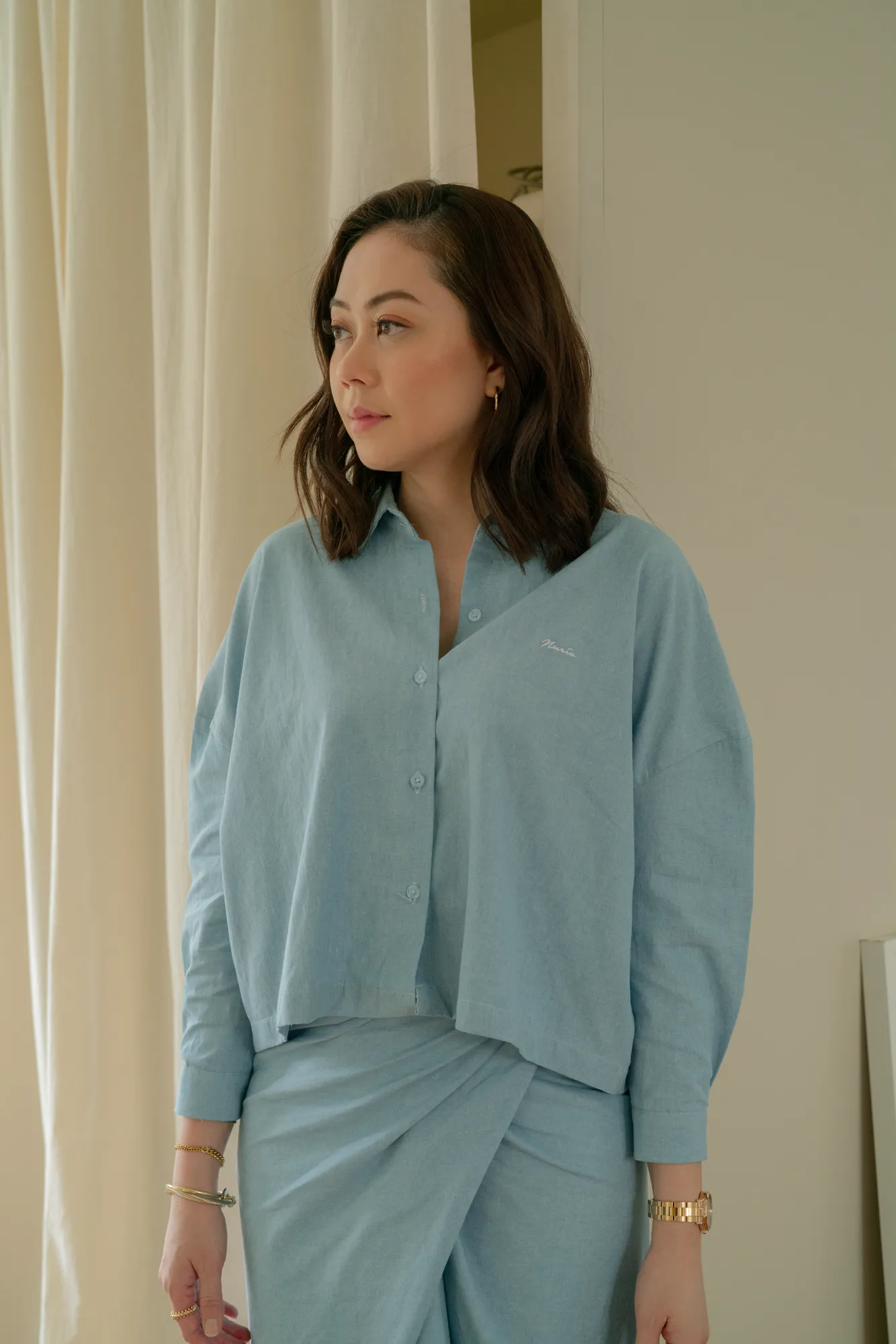 Kyo Box Shirt in Light Denim