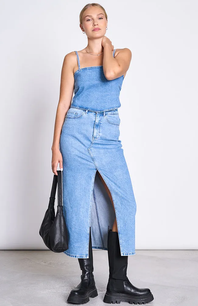 Luce denim rok light blue