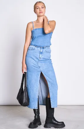 Luce denim rok light blue