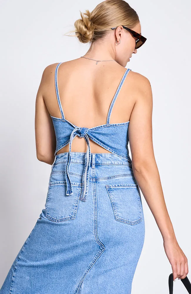 Luce denim rok light blue