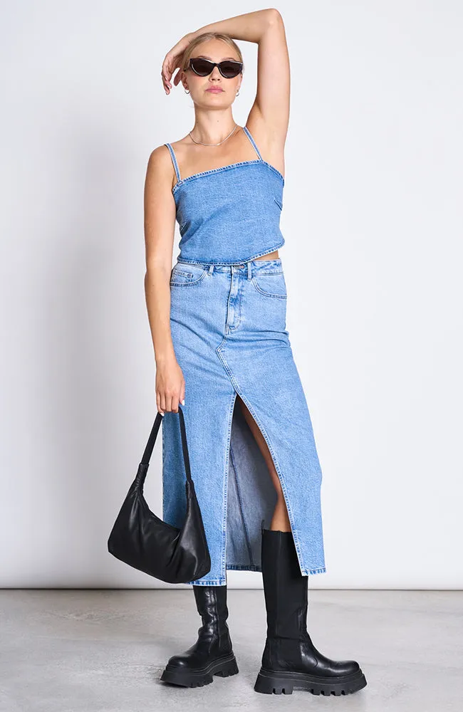 Luce denim rok light blue