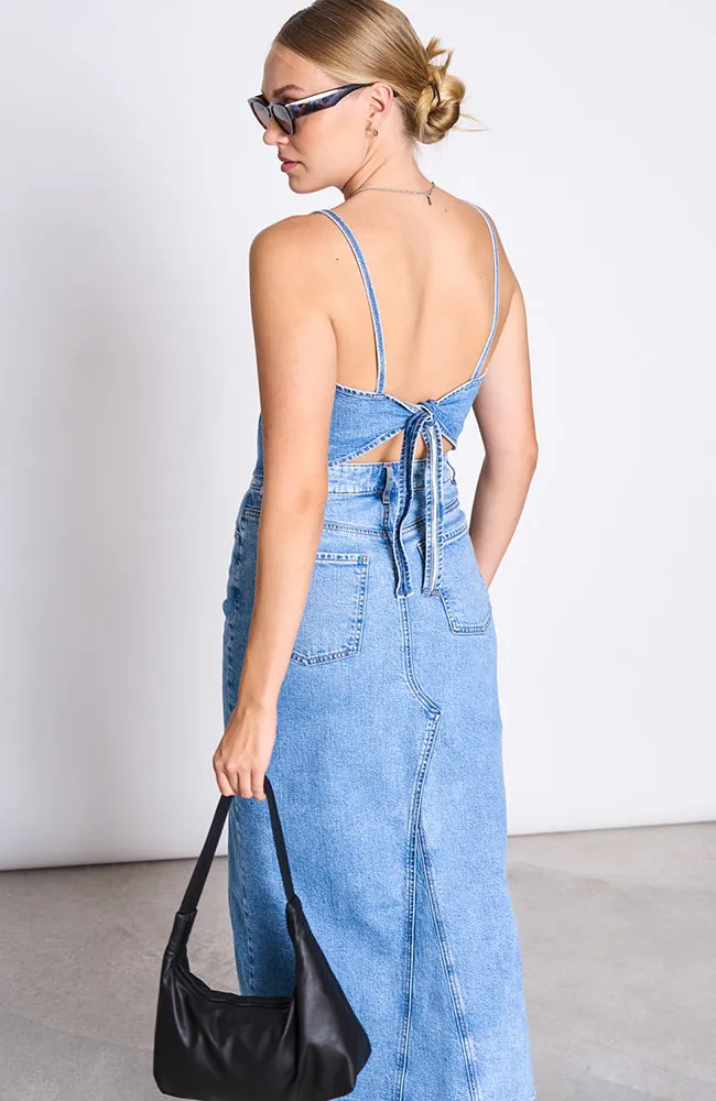 Luce denim rok light blue
