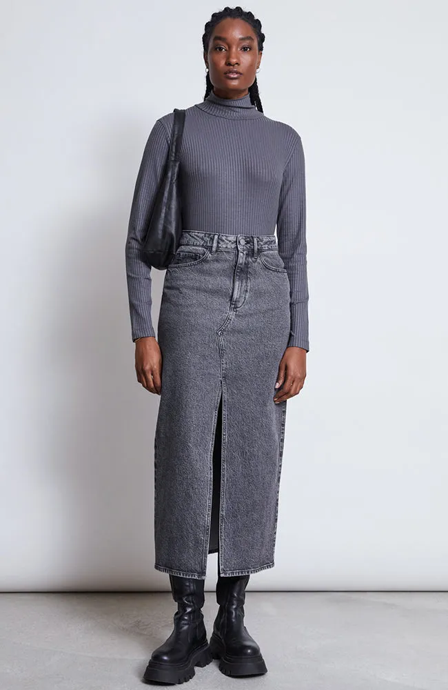 Luce denim rok light grey