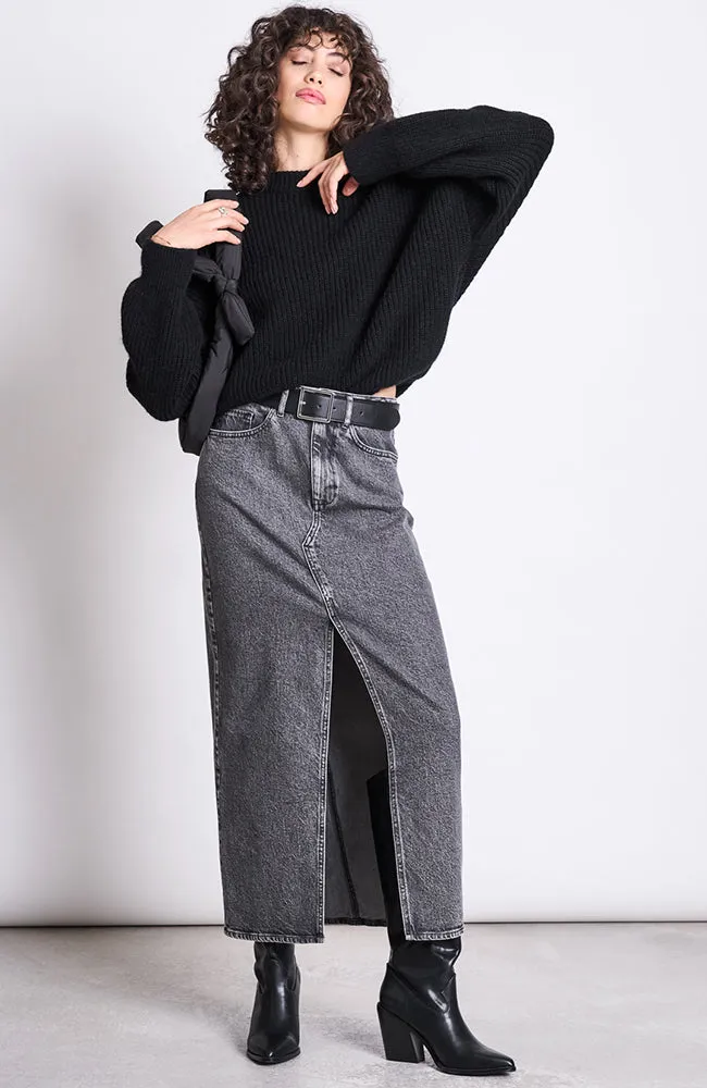 Luce denim rok light grey