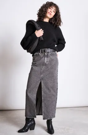 Luce denim rok light grey