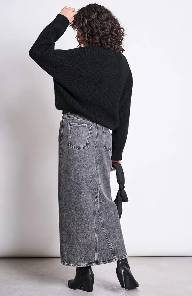 Luce denim rok light grey