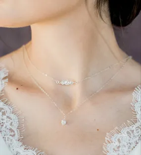 MAELET Double Layered Crystal Bridal Necklace