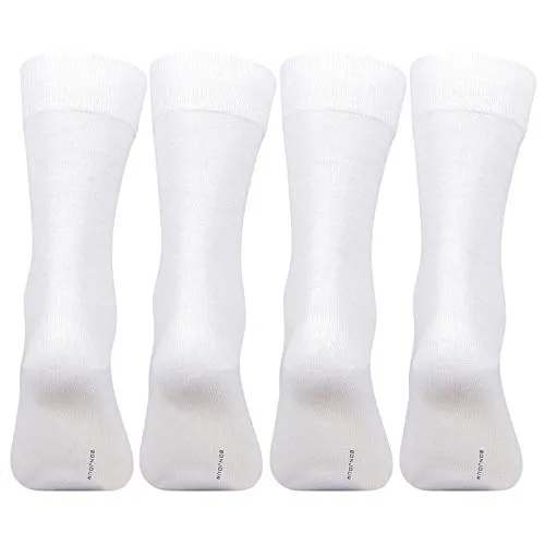 Men Cotton Plain Full-Length Socks - Pack of 4