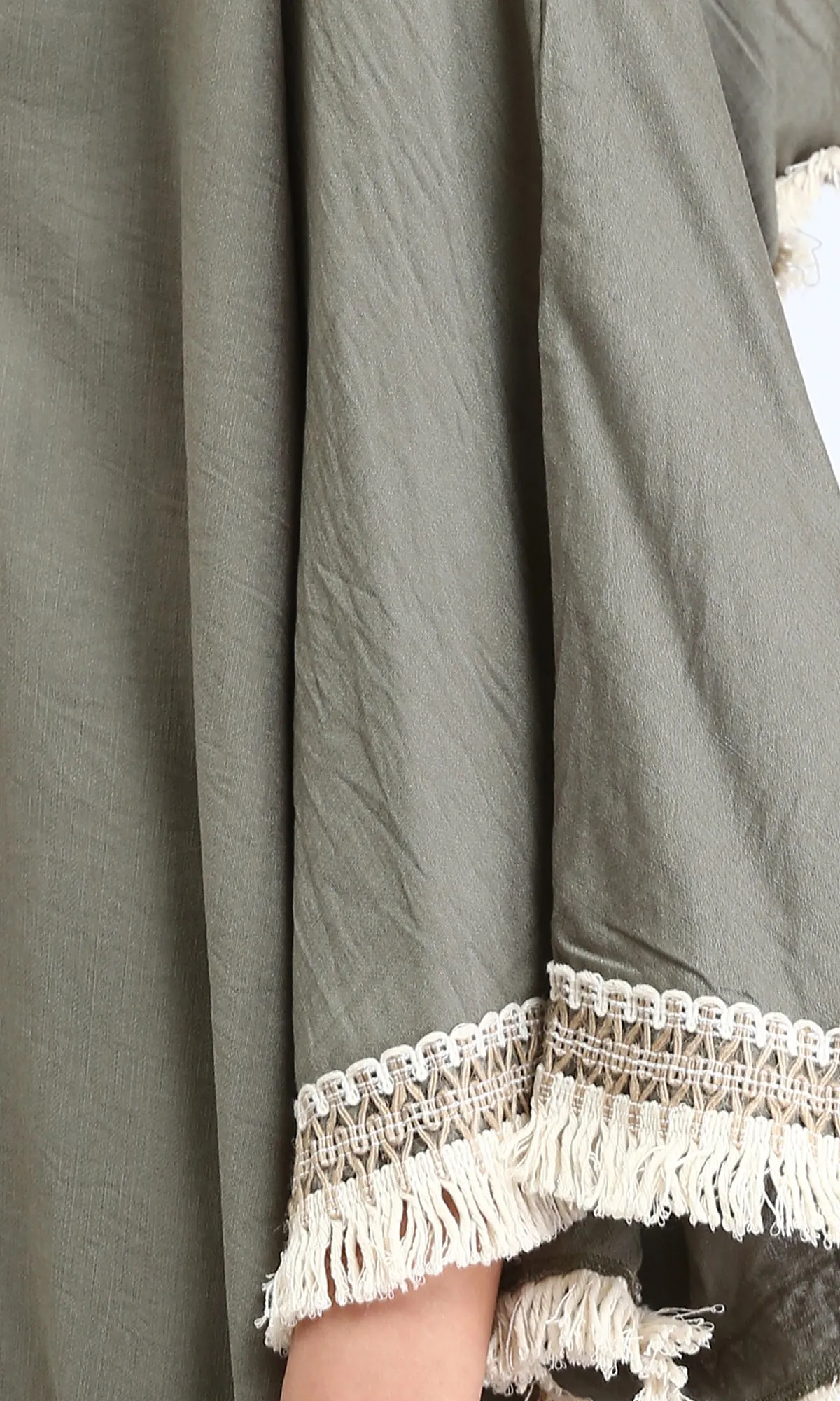 O204326 -Linen Spanish Open Cardigan - Taupe