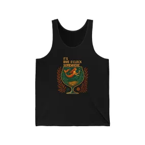 "Dive O'Clock" Unisex Jersey Tank, Summer Tank Top, Beachwear, Gift for Sailors, Pool Party Outfit, Casual Wear, Vacation Essentials