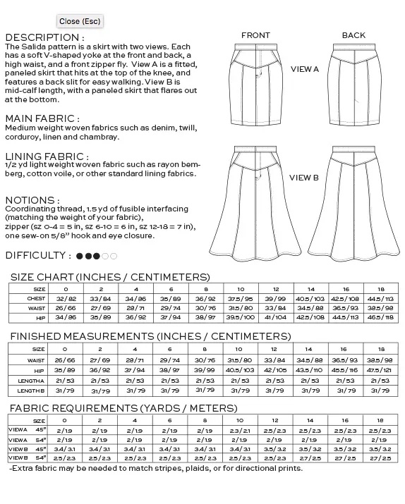 Salida Skirt