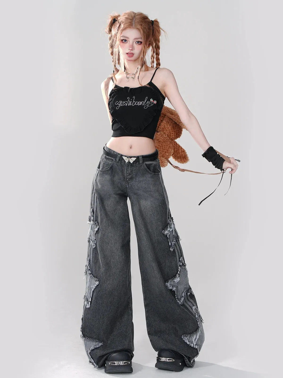 Slim Girl Short Tops Style Suspender Fantasy