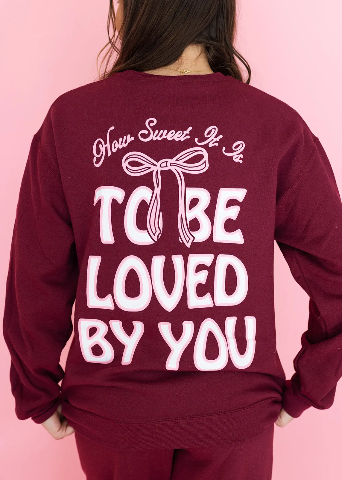 So This Is Love Maroon Graphic Sweatshirt