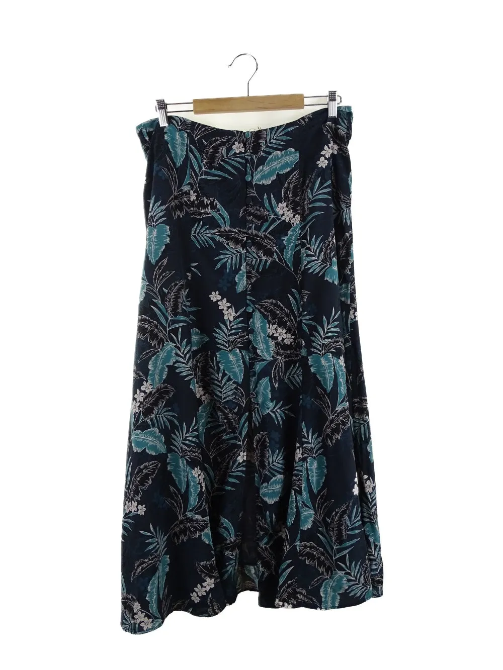 Witchery Green Floral Print Midi Skirt 14