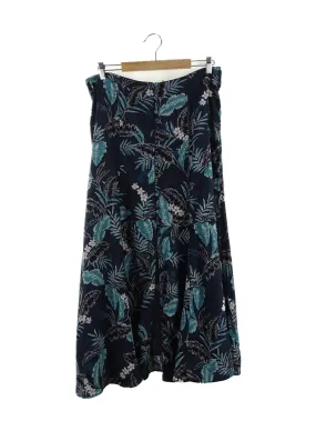 Witchery Green Floral Print Midi Skirt 14