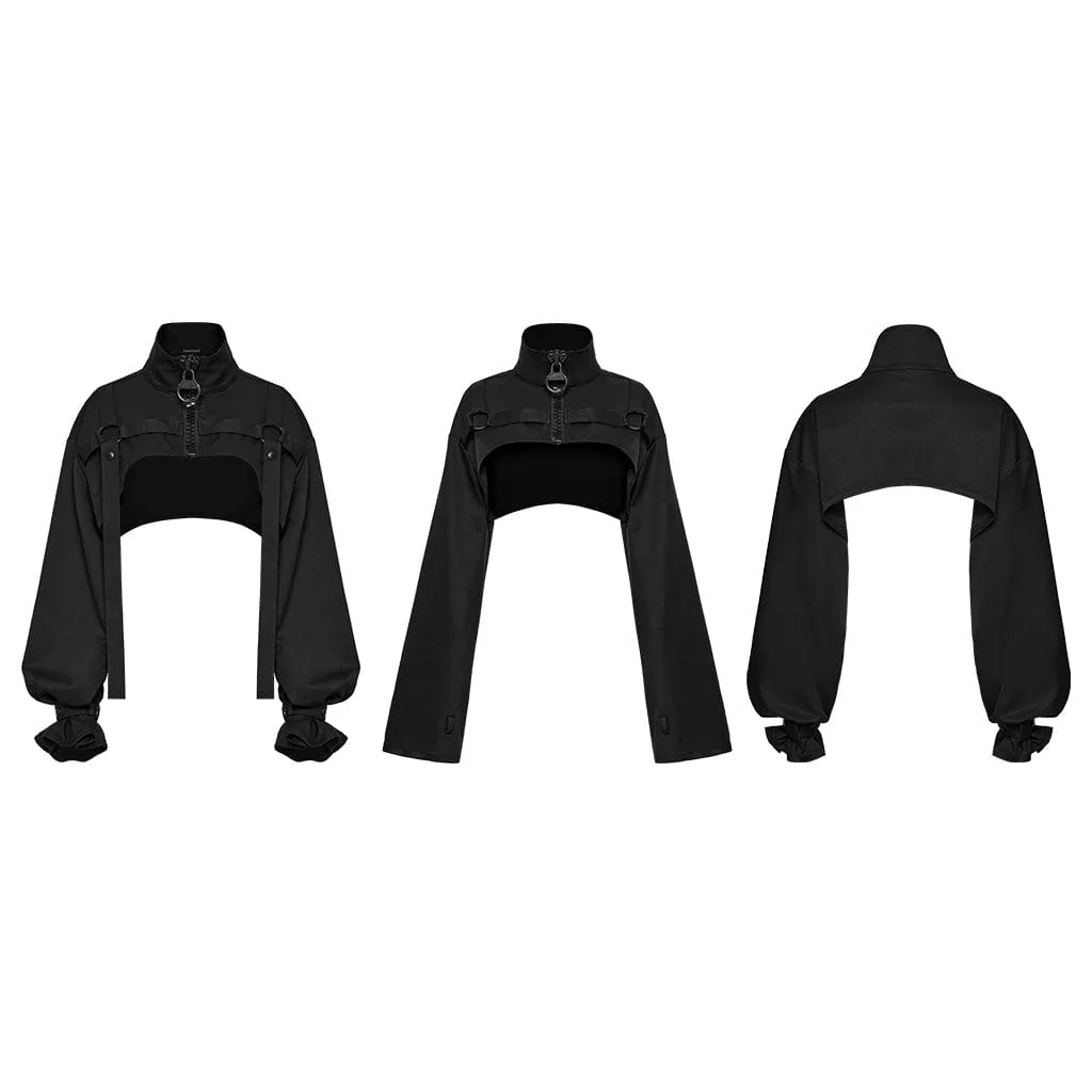 Women's Punk Stand Collar Strap Cape