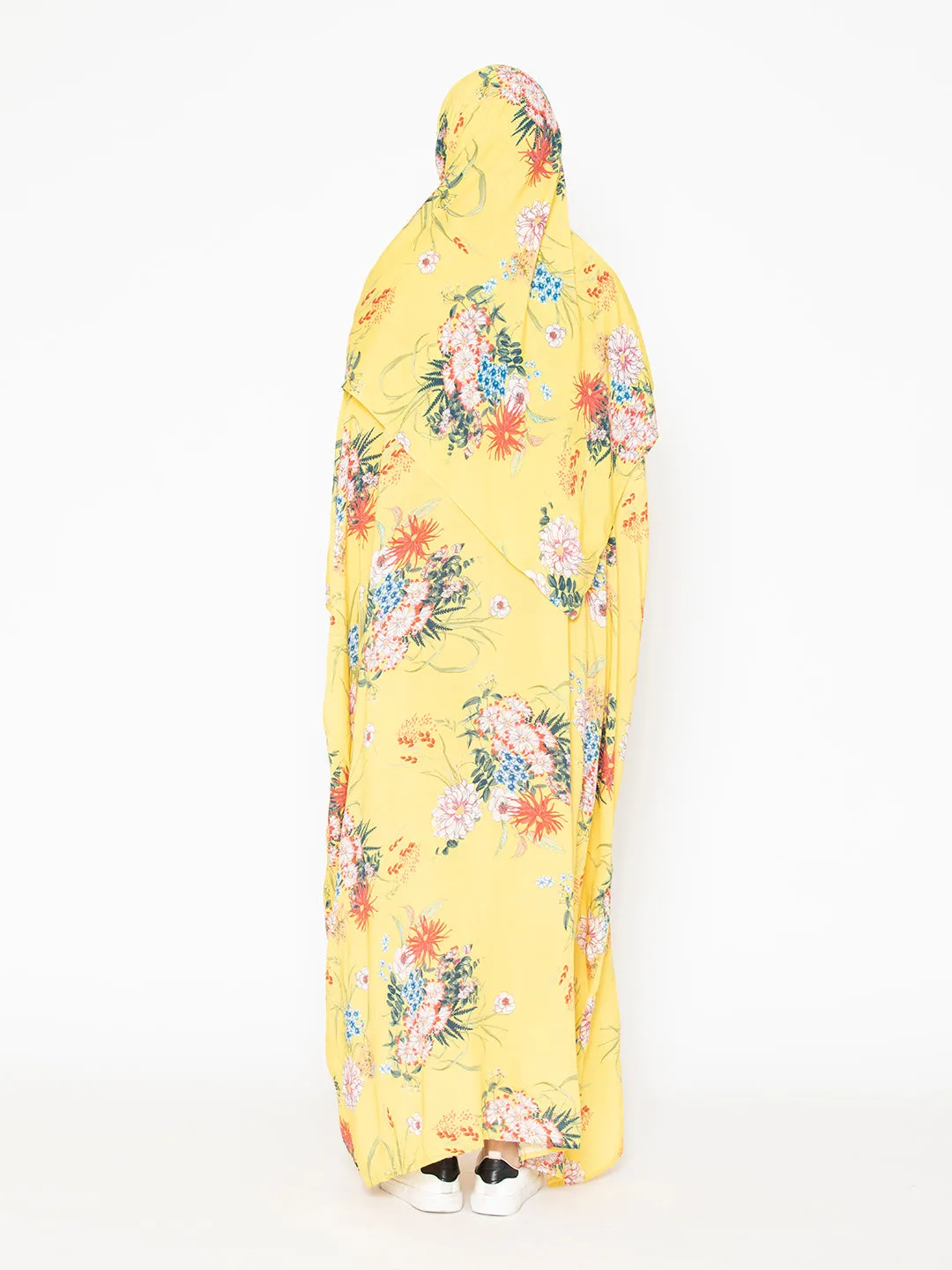Yellow Viscose Sanguine Mix Floral Prayer Gown
